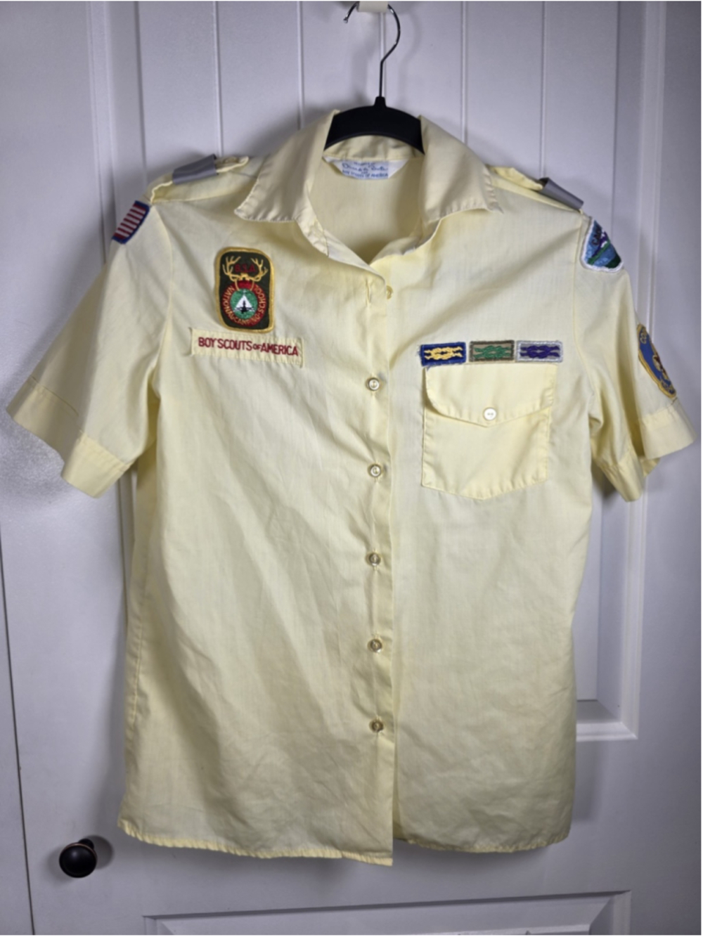 VTG 1980s BSA Oscar de la Renta Womens Leader Uniform Shirt Patches Utah Sz L